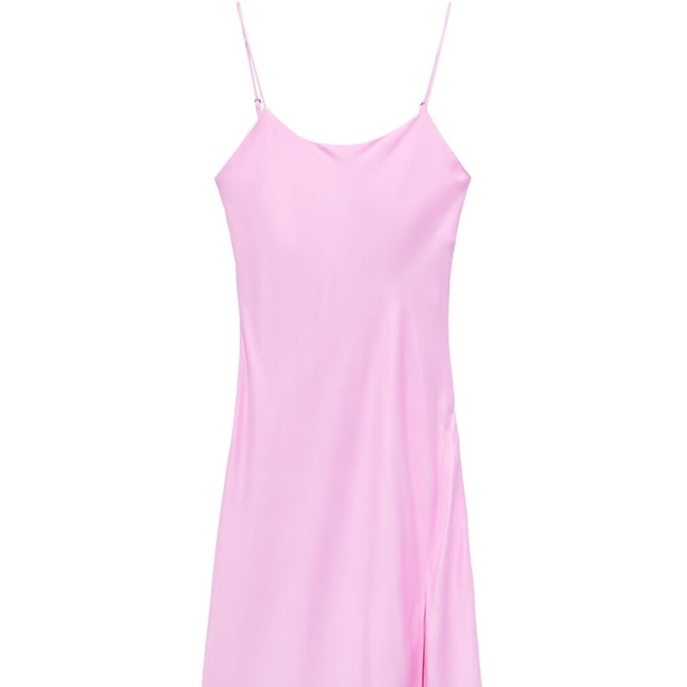 zara satin effect midi dress